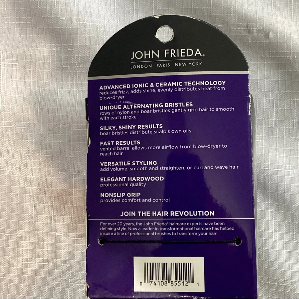 John Frieda Smooth Style Boar Bristle Vented Round Brush ionic and ceramic - Picture 4 of 8